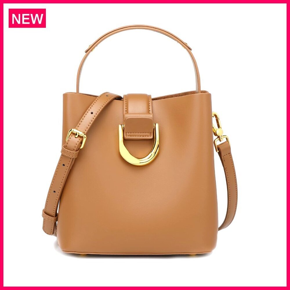 Leather Crossbody Bucket Bag Adjustable Strap Shoulder Bag Women's Purse